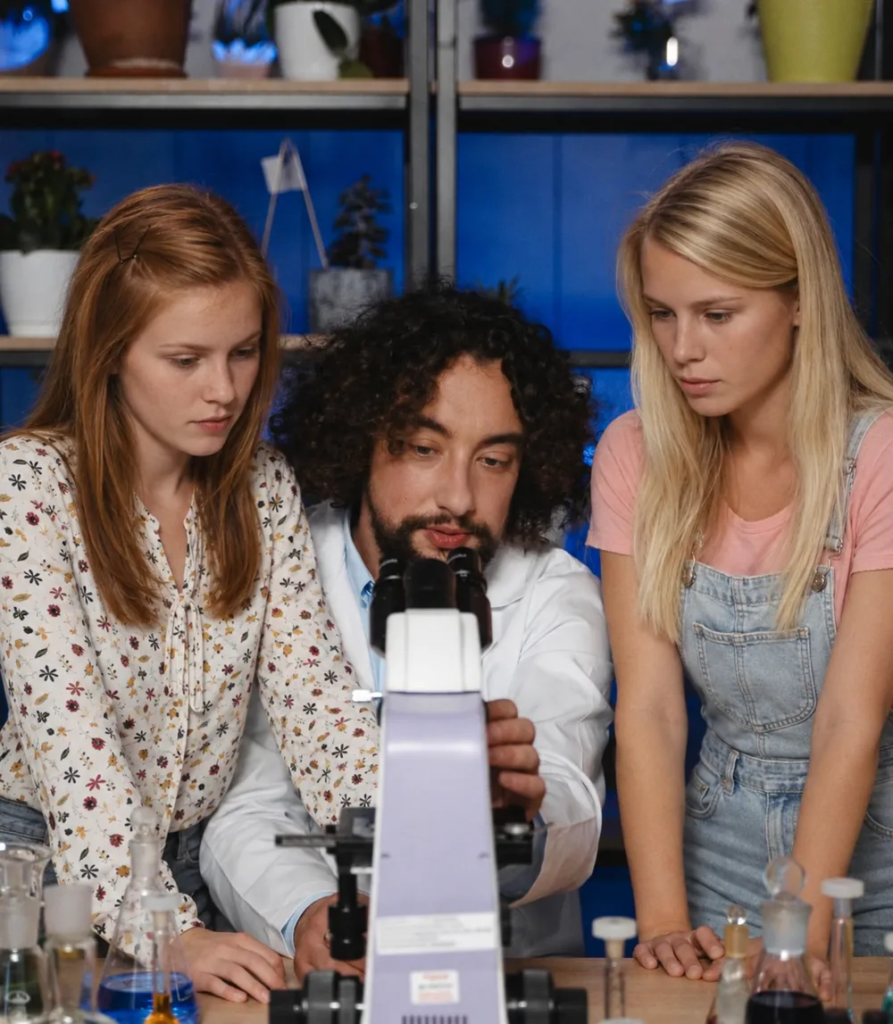 Students taking part in a hands-on science activity